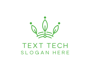 Green Leaf Tech Crown logo design