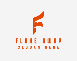 Flow Flag Ribbon Letter F logo design