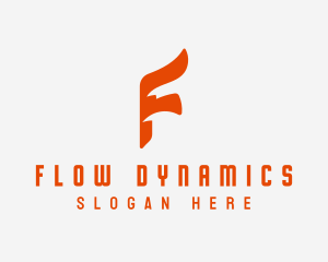 Flow Flag Ribbon Letter F logo design