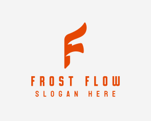 Flow Flag Ribbon Letter F logo design