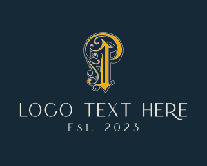Gothic Ornate Letter P  logo