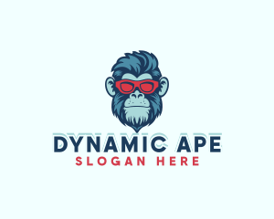 Monkey Sunglasses Ape logo design