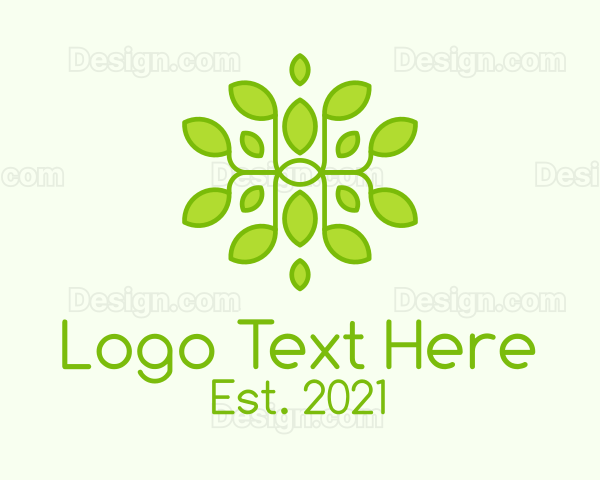 Green Leaf Ornament Logo