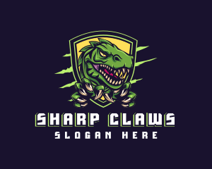 Dinosaur Claw Shield Gaming logo design