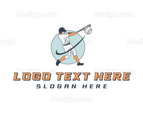 Baseball Player Athlete Logo