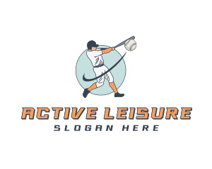 Baseball Player Athlete logo design