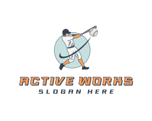 Baseball Player Athlete logo design