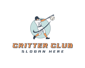 Baseball Player Athlete logo design