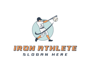 Baseball Player Athlete logo design