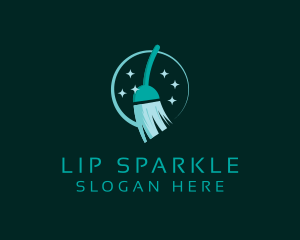 Sparkling Clean Broom logo design