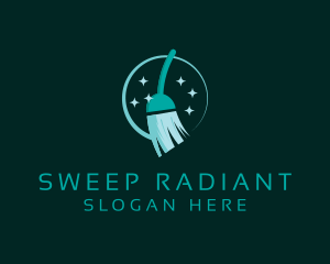 Sparkling Clean Broom logo design