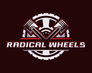 Piston Wheel Mechanic logo design