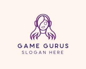 Glitch Gamer Woman Logo
