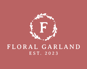 Natural Garland Wreath logo design