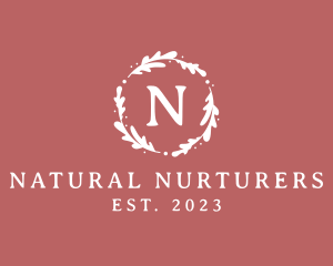 Natural Garland Wreath logo design