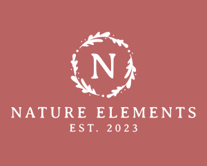 Natural Garland Wreath logo design