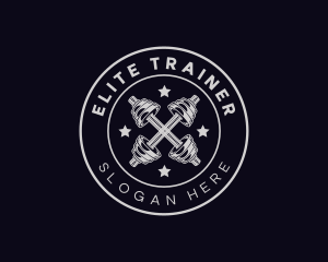 Barbell Weights Gym Training logo design