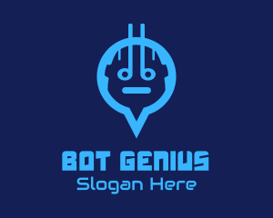 Blue Android Location Pin logo design