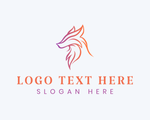 Elegant Wolf Head logo