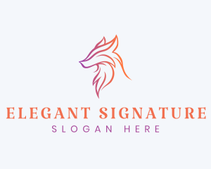 Elegant Wolf Head logo design