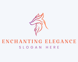 Elegant Wolf Head logo design