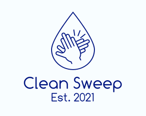 Blue Hands Sanitizing logo design