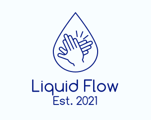 Blue Hands Sanitizing logo design