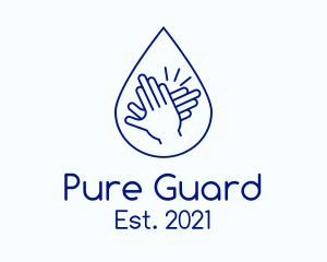 Blue Hands Sanitizing logo design