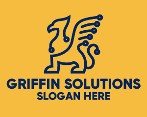 Modern Blue Griffin logo design