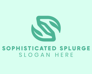 Botanical Leaf Letter S logo design