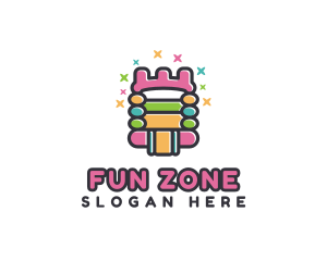 Colorful Bounce Castle  logo design