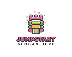 Colorful Bounce Castle  logo design