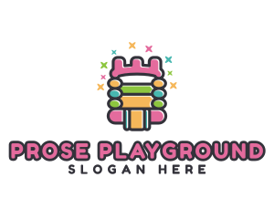 Colorful Bounce Castle  logo design