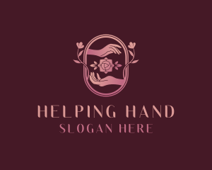 Rose Hands Floral logo design