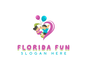 Party Balloon Children logo design