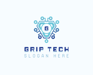 Cybersecurity Circuit Developer logo design