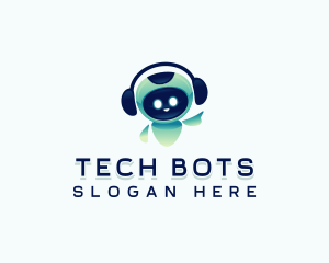 Headphones Robot Toy logo design