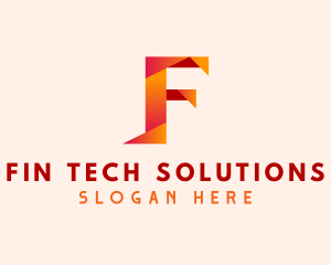 Generic Origami Tech Letter F logo design