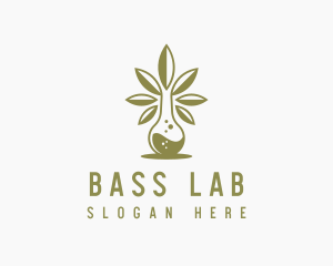 Marijuana Laboratory Flask logo design