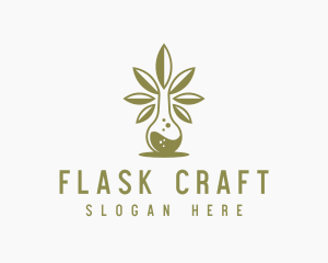 Marijuana Laboratory Flask logo design