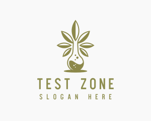 Marijuana Laboratory Flask logo design