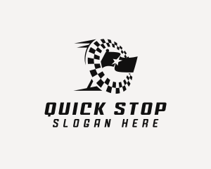 Racing Race Flag  logo design