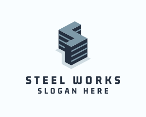 3D Steel Letter S logo