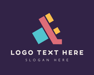 Font - Colorful Blocks Ampersand logo design