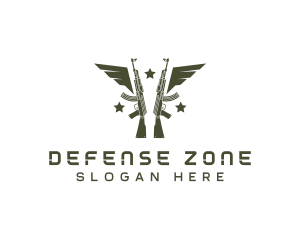 Military Gun Wing Equipment logo design