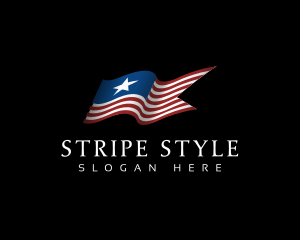 Stars and Stripes Flag logo design