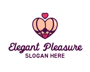 Erotic Heart Butt logo design