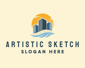 Sunny Seaside Buildings logo design