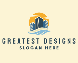 Sunny Seaside Buildings logo design