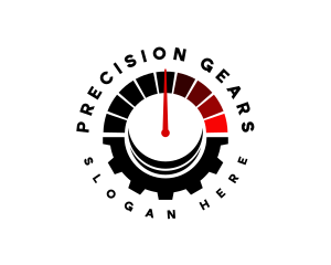 Speedometer Gear Cogwheel logo design